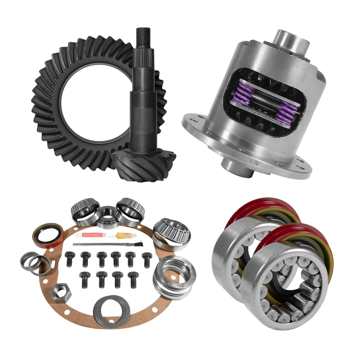 Yukon Gear and Axle 8.5 Inch GM 4.11 Rear Ring & Pinion Install Kit 30 Spline Posi Axle Bearings & Seals 8.5 Inch GM 4.11 Rear R&P Gear/ Install Kit Package With 30 Spline Posi & Ak C10 '88-'98 Trk & Suv Yukon Gear