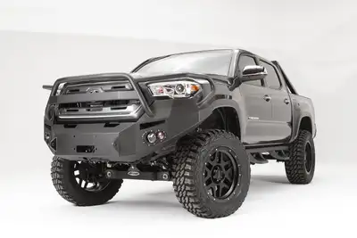 Fab Fours Premium Winch Front Bumper; 2 Stage Black Powder Coated; w/Grill Guard;