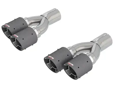 Borla 2018-2021 Jeep Grand Cherokee Trackhawk WK2 Tip Kit Dual Round Angle-Cut Carbon Fiber - Bright