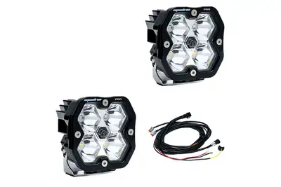 Baja Designs Squadron 2.0 Pro Black LED Auxiliary Light Pod Pair Universal Clear Spot Baja Designs