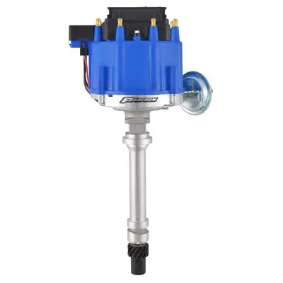 Proform HEI Distributor Racing Type w/Vac-Adv Blue Cap Polished For Chevy V8 Engines Proform