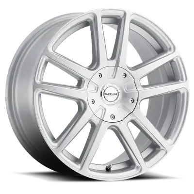 Raceline Wheels Aluminum Wheels 18x8 Encore 145S Hyper Silver Split Spoke 40 Offset 5 on 114.3/5 on 127 Bolt Pattern 72.62 Bore Raceline