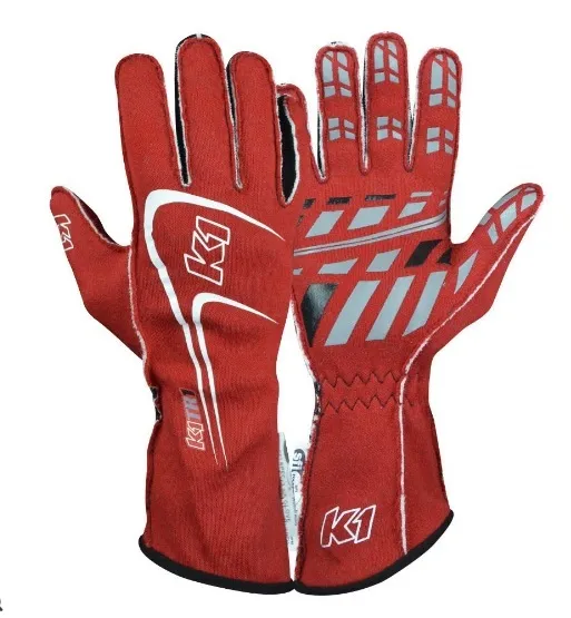 K1 RaceGear Glove Track1 Red Large SFI 5