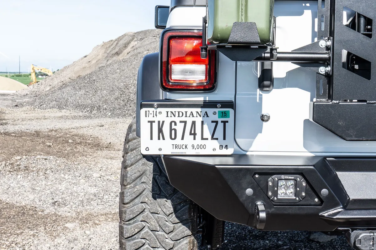 JL Destroyer Rear License Plate Relocation Kit (Black Powder Coated) product image