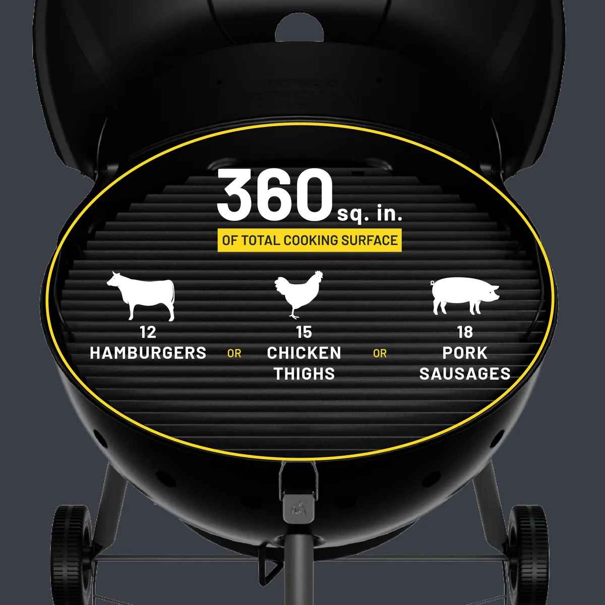 Kettleman® TRU-Infrared™ Charcoal Grill Black product image