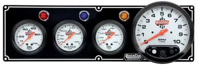 Quickcar Racing Products 3-1 Gauge Panel OP/WT/OT w/5in Tach Black