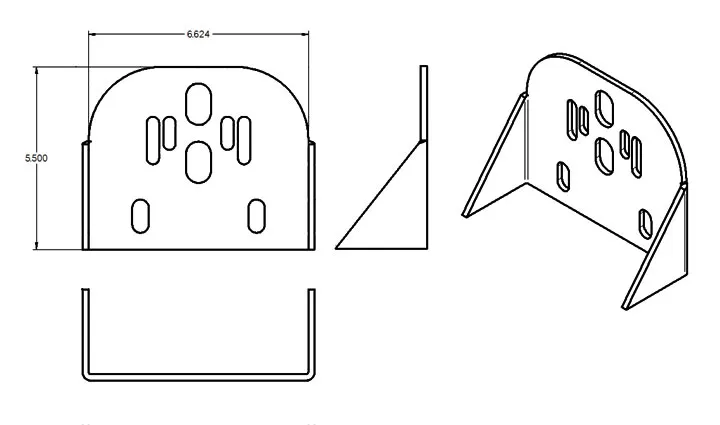 Weld-On Rear Upper Air Spring Bracket 3/16 Milde Steel 3 x 5.5 x 7 Uncoated Ridetech product image