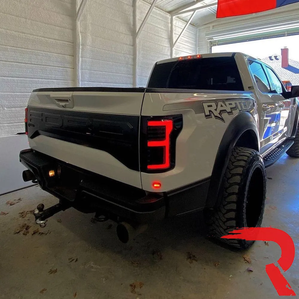 Ford F150 15-17 And Raptor 17-19 Replaces OEM LED Style Tail Lights w Blind Spot Warning System Oled Tail Lights - Cle product image