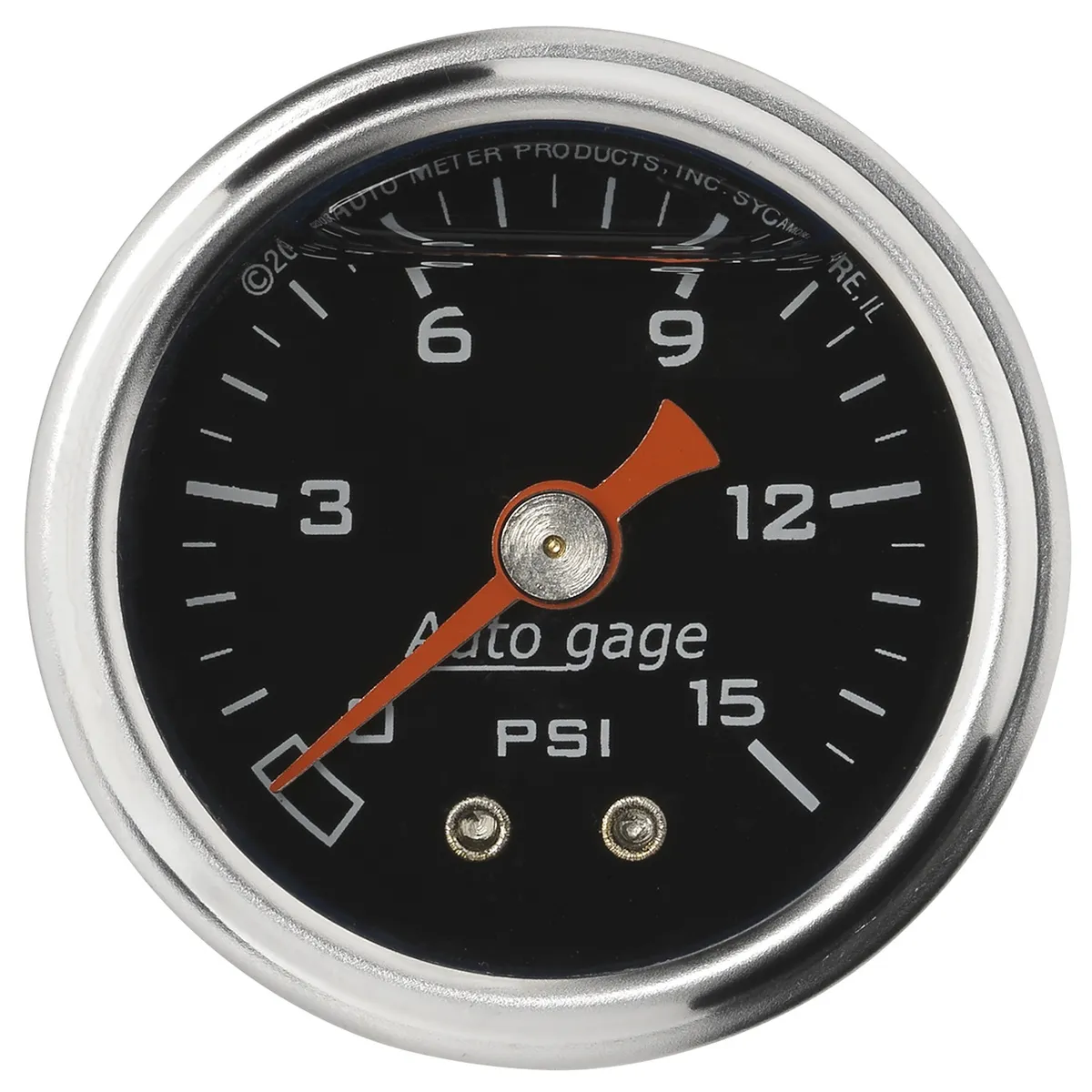 Gauge, Pressure, 1.5" direct mnt, 15psi, Liquid Filled Mech, Blk, 1/8" NPTF Male product image