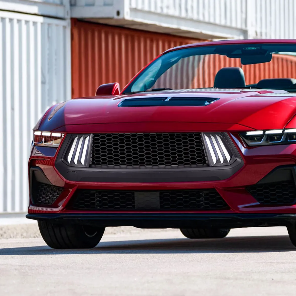 American Modified Amfmca00105 Knife Style Front Upper Grille With LED DRL And Turn Signals - Matte Black product image