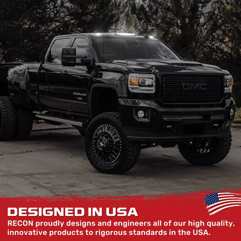 Gmc Chevy 15-19 3rd Gen Body Style Heavy-Duty 3-Piece Set Smoked Cab Roof Light Lens With 2-Way Forward Rear Facing White Ultra High-Power Leds - Plug-N-Play Installation Replaces OEM Installed Cab Roof Lights product image