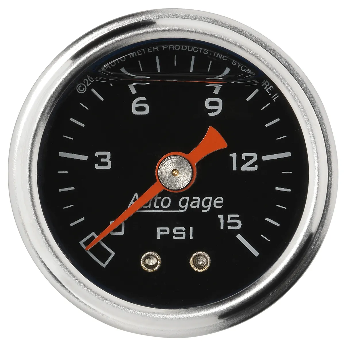 Gauge, Pressure, 1.5" direct mnt, 15psi, Liquid Filled Mech, Blk, 1/8" NPTF Male product image