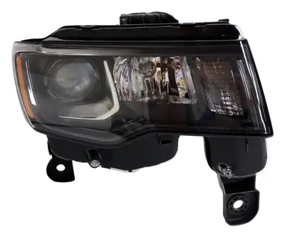 Crown Automotive Jeep Replacement Headlight for 2016-2019 WK Grand Cherokee w Halogen Headlights w Dark Bezels Right Headlight Assembly and bulbs