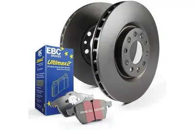 EBC Brakes S1 Kits Ultimax 2 and RK Rotors; Front; FMSI Pad No. D1273; Vented; 5 Bolt Holes; 302mm Dia.; 55mm Height; 28mm Thick; 72.1mm Center Hole Dia.;