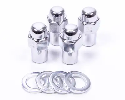 Gorilla Extended Mag 13/16" Hex 1/2"-20 Chrome Pack of 4 Lug Nuts and 4 Washers 74187B