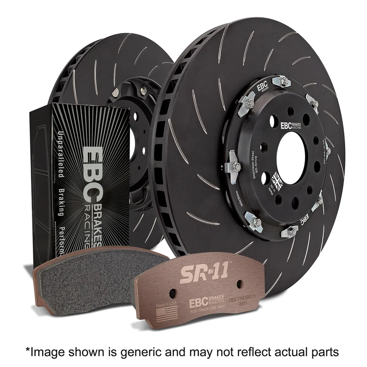 SR11 Pad and Floating Rotor Full Kit; Set Of Full Race SR-11 Brake Pads/Pair Of 2-Piece Fully-Floating Brake Discs; product image