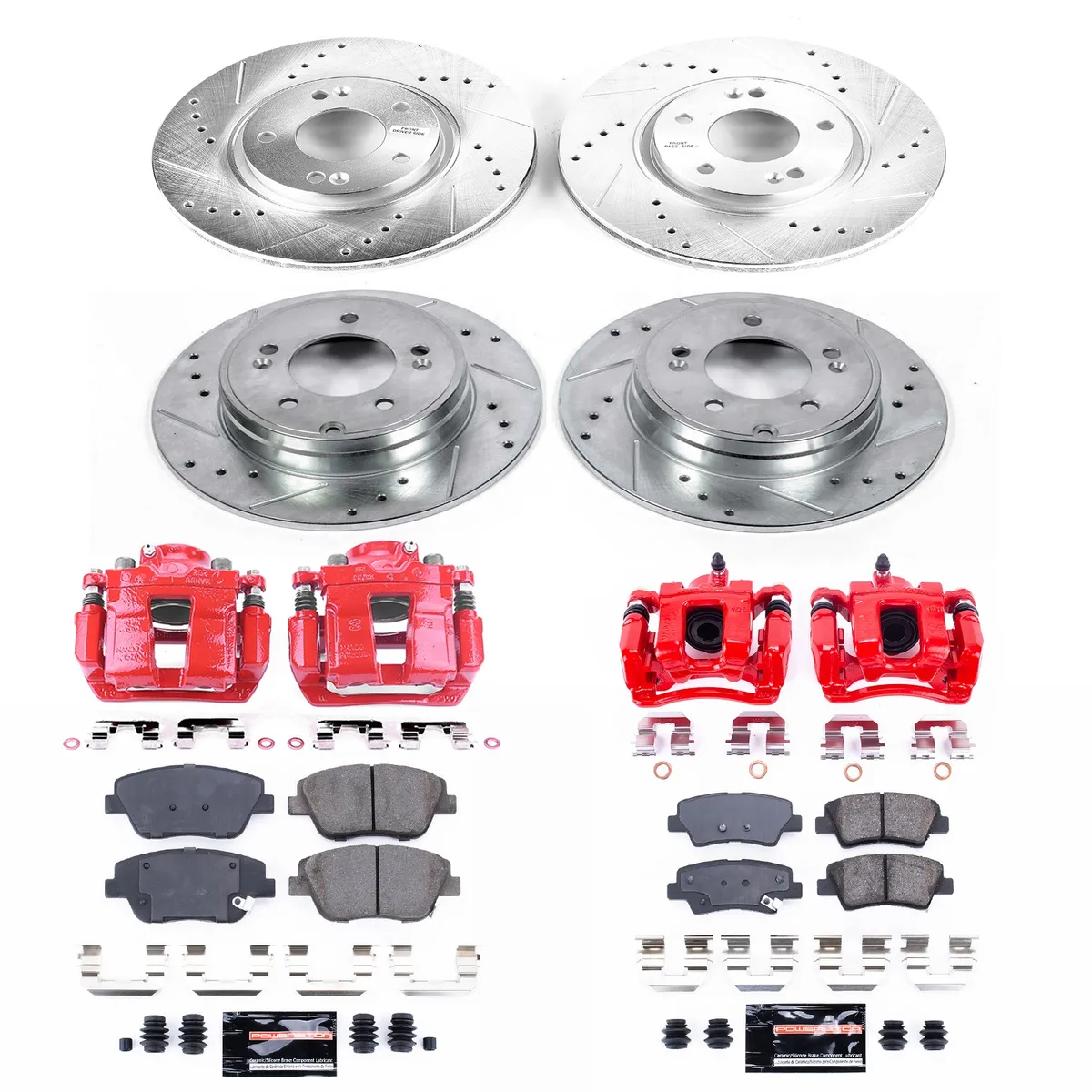 Z23 Evolution Sport Upgrade Kit: Drilled/Slotted Rotors; Carbon-Fiber Ceramic Pads; Powder Coated Calipers product image