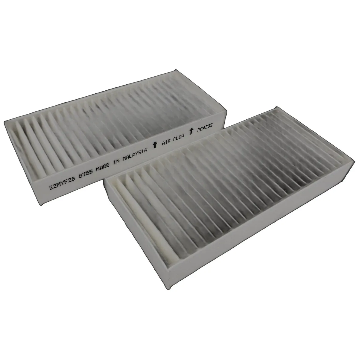Cabin Air Filter Kit; Includes 2 Cabin Air Filters; Paper; White; product image