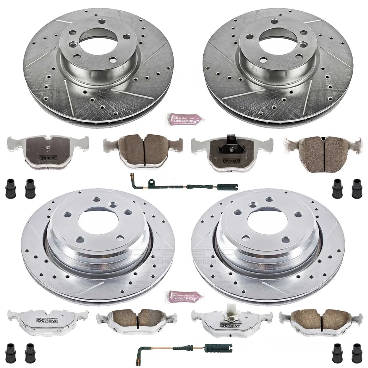 Z26 Street Warrior Upgrade Kit: Drilled/Slotted Rotors; Carbon-Fiber Ceramic Pads W/Hardware; Pad Sensors product image