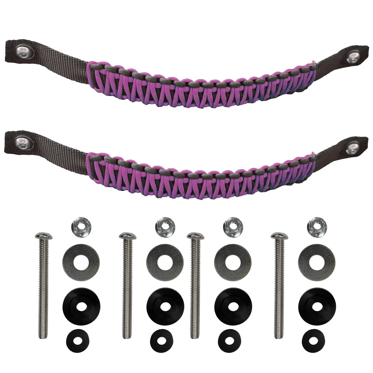 Paracord Grab Handles Front Pair Bolt-On For Jeep Wrangler Jl, Jlu & Gladiator 2018-2025 - 550 Paracord | Bartact | Black / Royal Blue product image
