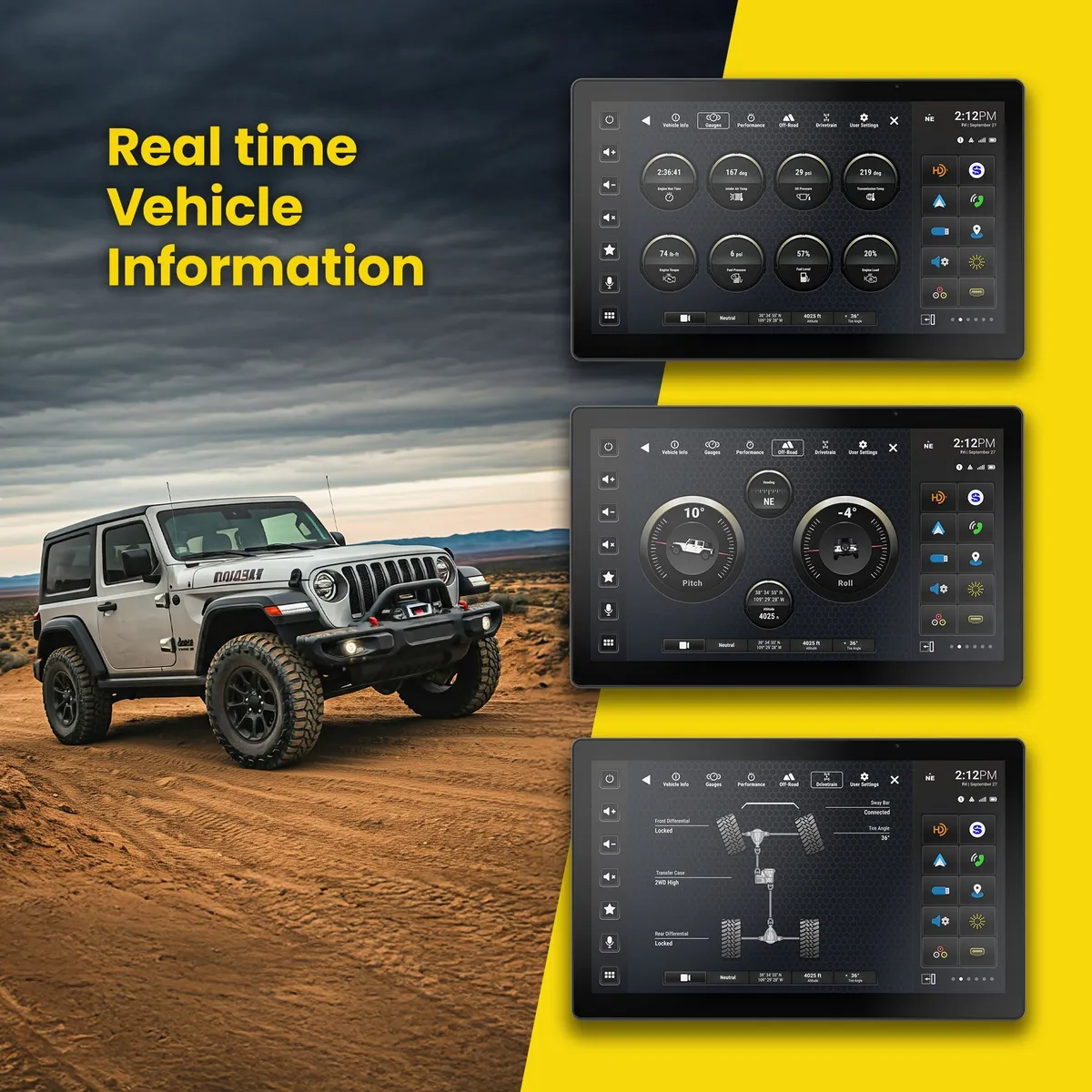 HORIZON12 Jeep Wrangler JL (2018-2023)/Gladiator JT (2020-2023) 12.8" Radio Plug-&-Play Kit product image