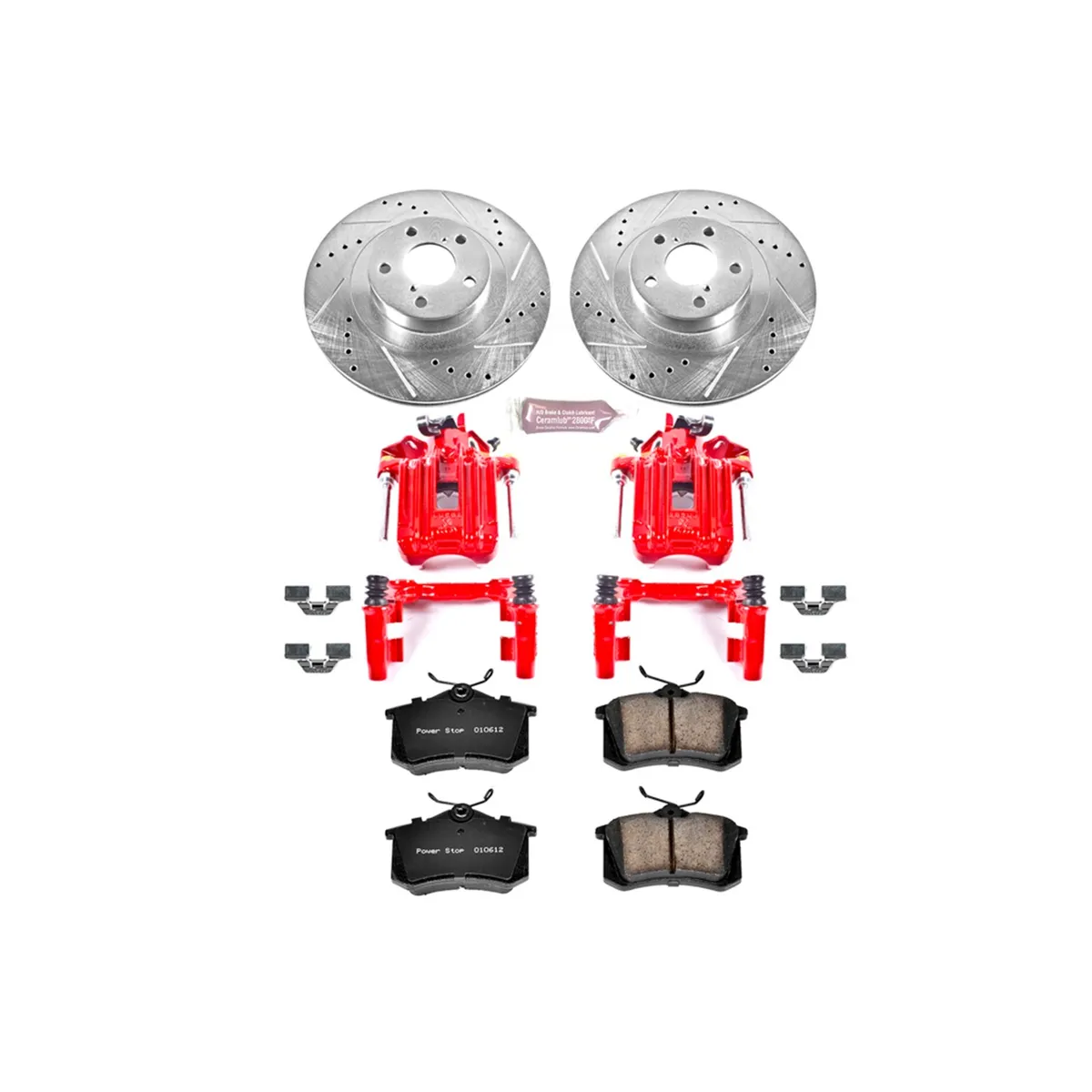 Z23 Evolution Sport Upgrade Kit: Drilled/Slotted Rotors; Carbon-Fiber Ceramic Pads; Powder Coated Calipers product image