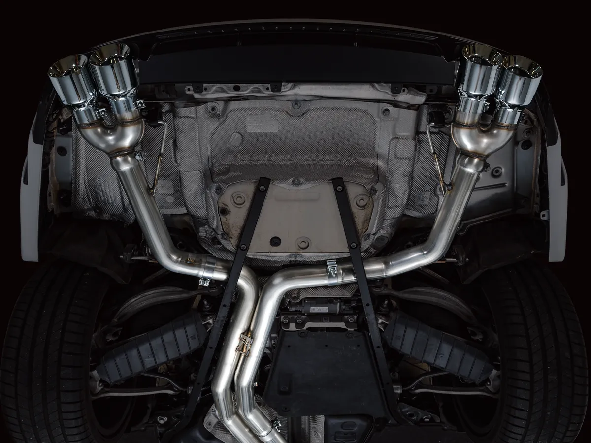 AWE Track Edition Exhaust for Audi C8 S6/S7 - Diamond Black Tips product image