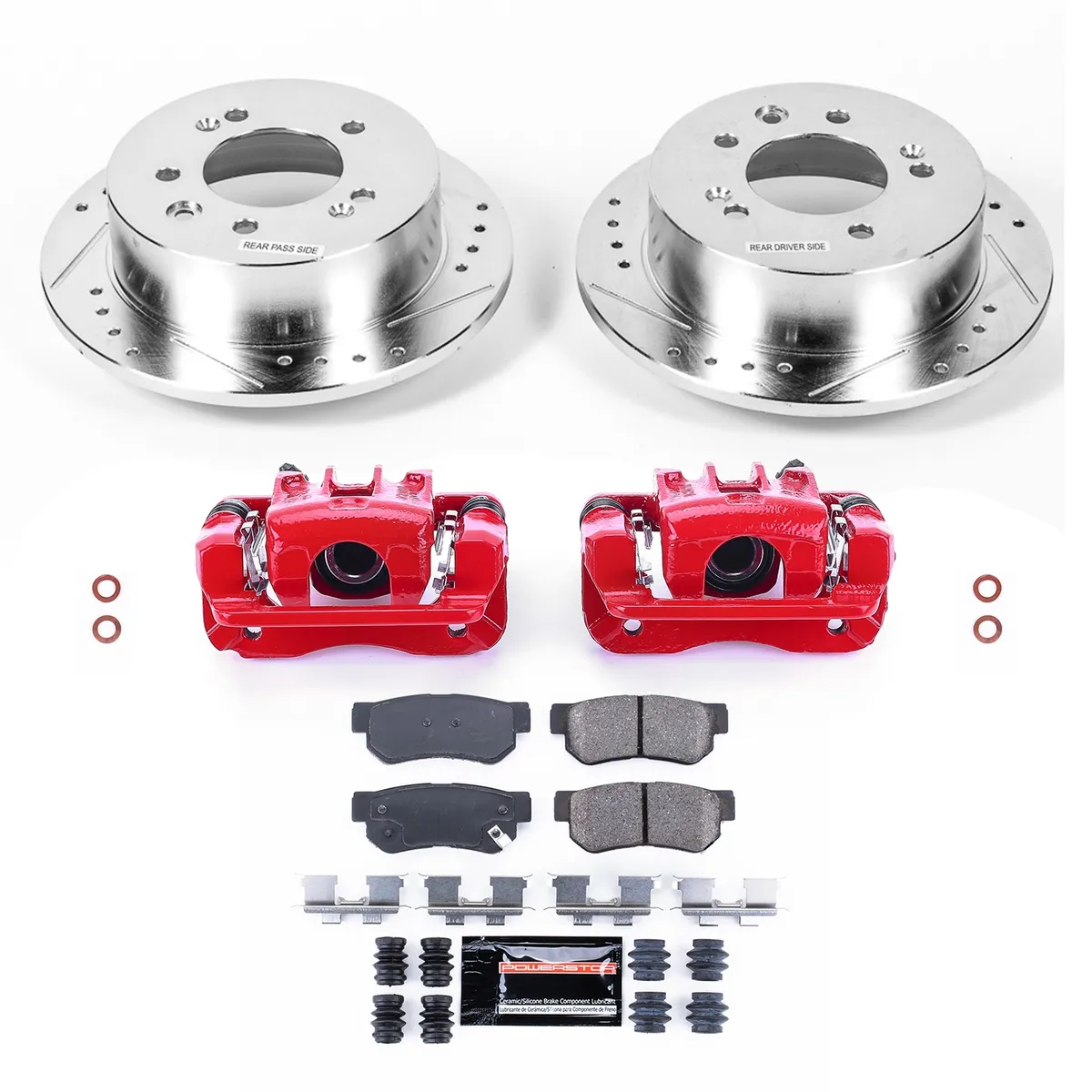 Z23 Evolution Sport Upgrade Kit: Drilled/Slotted Rotors; Carbon-Fiber Ceramic Pads; Powder Coated Calipers product image