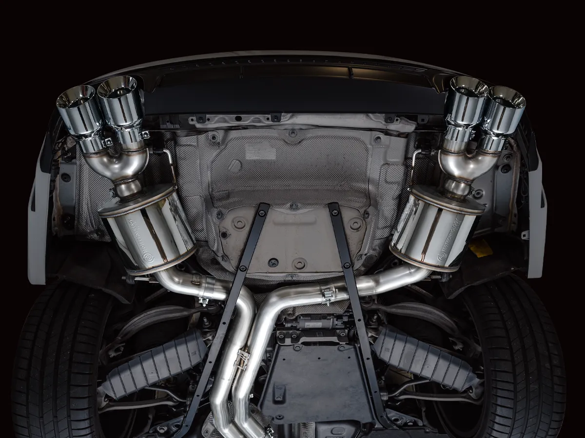 AWE Track Edition Exhaust for Audi C8 S6/S7 - Diamond Black Tips product image