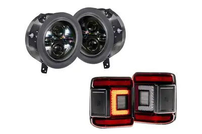 Morimoto Morimoto Sealed7 2.0 Headlight and Tail Light Combo - Red - JL