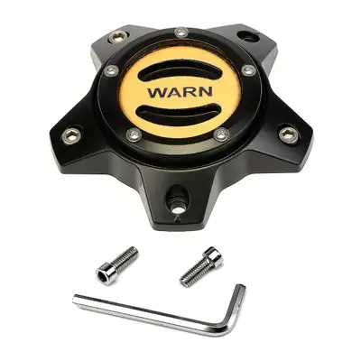 Warn Replacement Wheel Center Cap - Black/Gold 5 Lug
