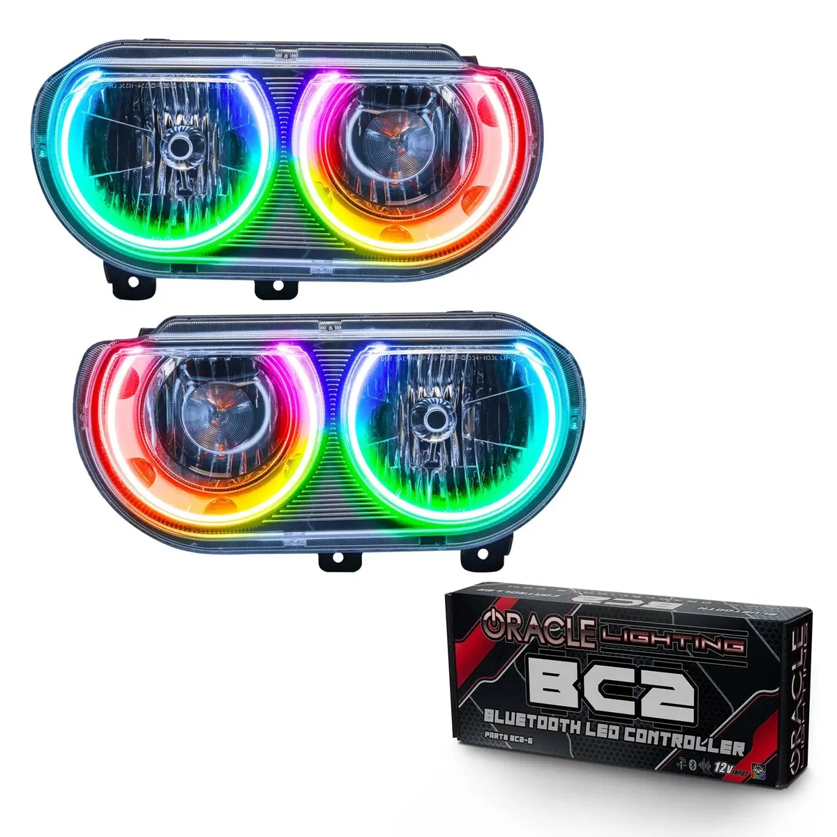 ORACLE Lighting 2008-2014 Dodge Challenger Pre-Assembled Halo Headlights - Non HID - Chrome product image