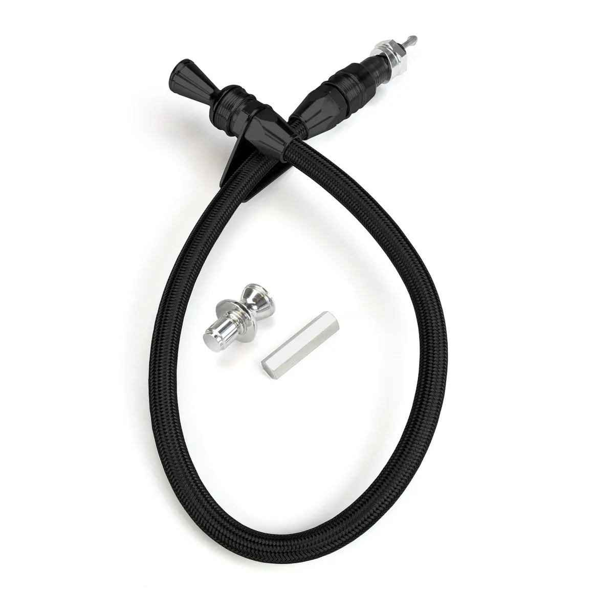 Anchor Tight Locking Flexible Transmission Dipstick; Powerglide OEM/Aftermarket Firewall Mount; Black Finish; product image