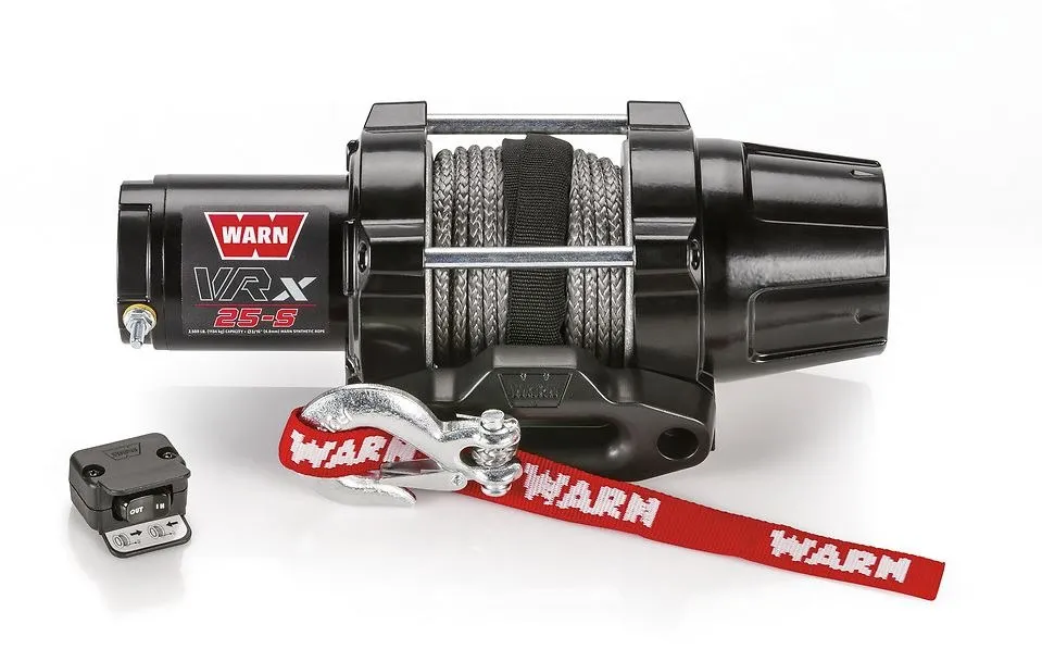 WARN - Vehicle Mounted; ATVs and Side By Sides; Waterproof; 12 Volt; 2500 Pound Line Pull Capacity; 50 Foot x 3/16 Inch Synthetic Rope; Black Hawse Fairlead; product image