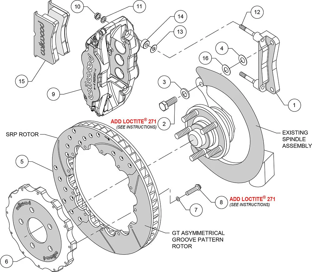 2005 - 2014 Ford Forged Narrow Superlite 6R Big Brake Front Brake Kit (Hat) - 140-9110 product image