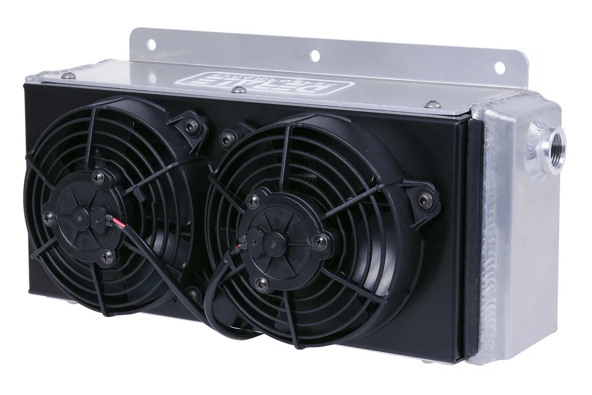 11 Row Hi-Flow Racing Remote Fluid Cooler with Dual Fans, 7/8-14 UNF O-ring product image
