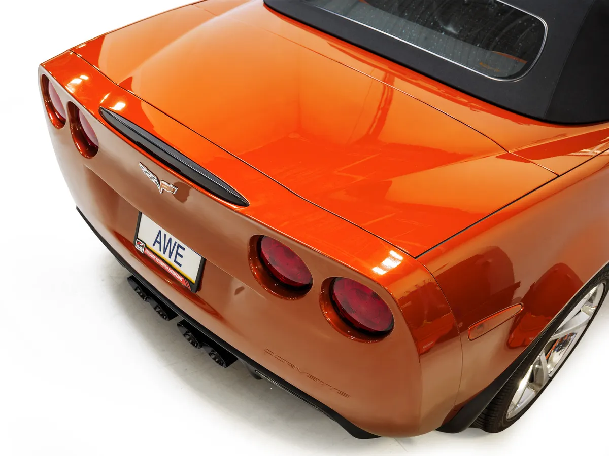 AWE Touring Edition Axleback Exhaust for C6 Chevrolet Corvette 6.0L (2005-2007) and 6.2L (2008) - Diamond Black Tips 3015-43660 product image