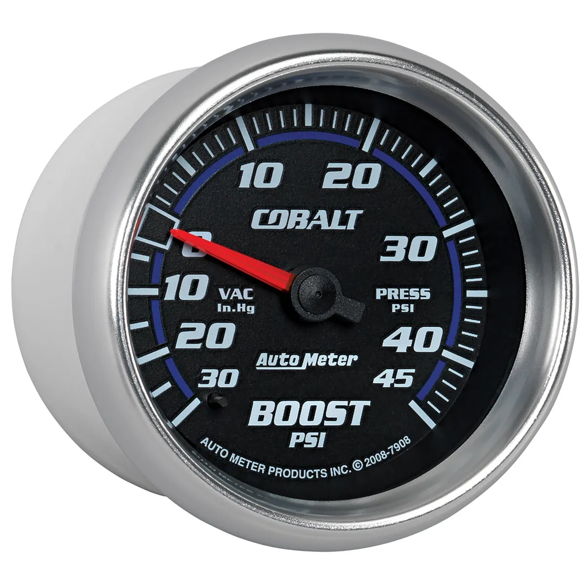 Gauge, Vac/Boost, 2 5/8", 30inHg-45psi, Mechanical, Cobalt product image
