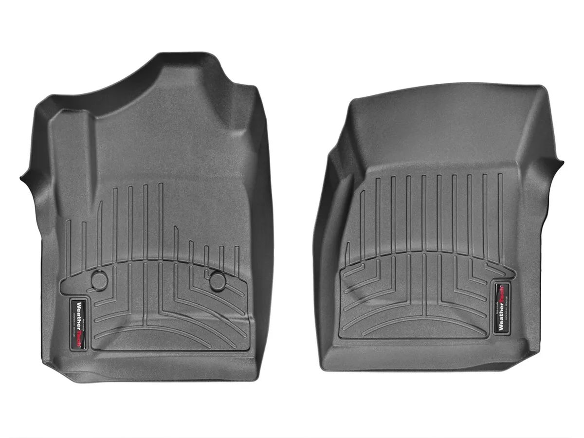 Weathertech Black Front FloorLiner Chevrolet GMC Sierra / Sierra Denali Silverado 2014 + Fits Regular Cab only; Fits 1500 models only does not fit models equipped with 4x4 floor shifter