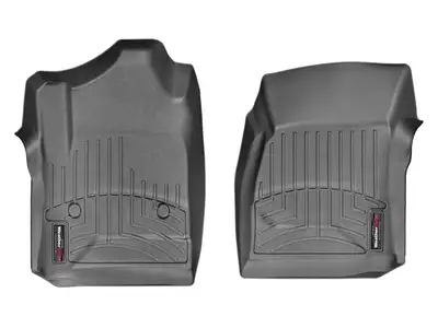 Weathertech Black Front FloorLiner Chevrolet GMC Sierra / Sierra Denali Silverado 2014 + Fits Regular Cab only; Fits 1500 models only does not fit models equipped with 4x4 floor shifter