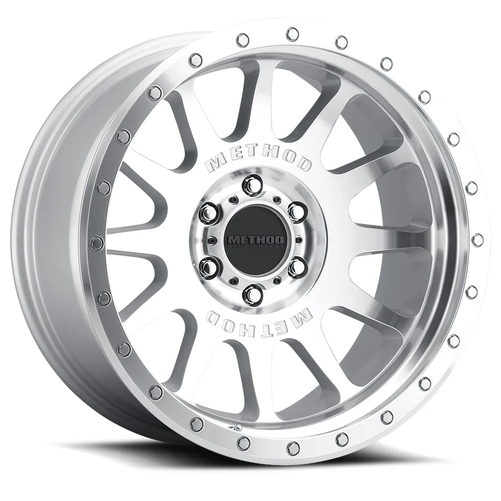 Method Race Wheels Aluminum Wheels 20x10 NV MR605 Bolt Pattern 5 On 127 Offset -24 Lip Size 2.83 Machined Silver SL Clear Coat Method