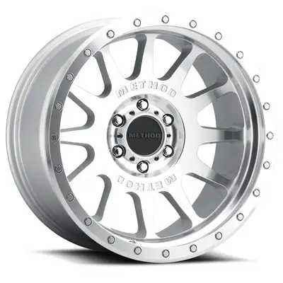Method Race Wheels Aluminum Wheels 20x10 NV MR605 Bolt Pattern 5 On 127 Offset -24 Lip Size 2.83 Machined Silver SL Clear Coat Method