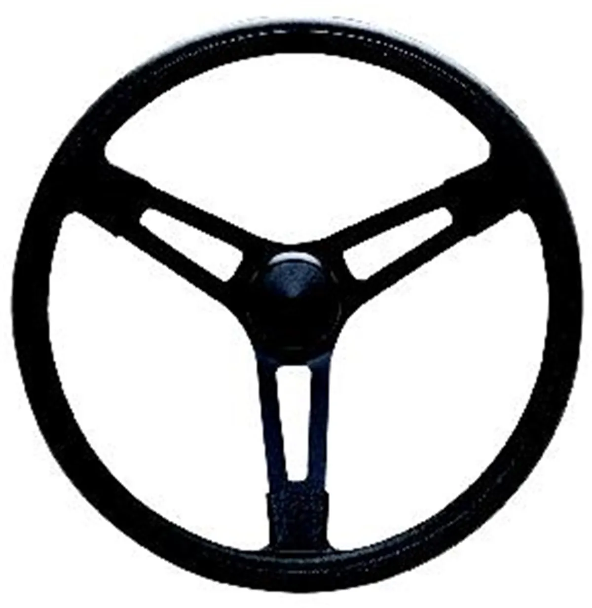 Performance Series Steel Steering Wheel; 16 in. Diameter; 3 1/8 in. Dish; Black Foam Grip; Black Steel 3-Spoke Unidirectional Design; product image