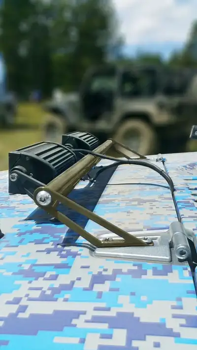 Steinjager Exterior Accessories 2007-2018 Light Mounts Hood Hinge Brackets and Lights Locas Green