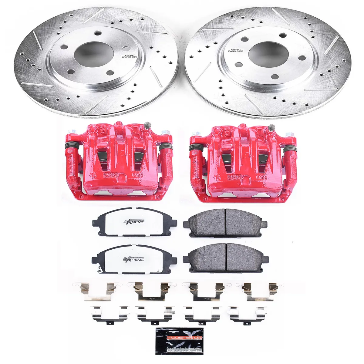 Z36 Truck/Tow Upgrade Kit: Drilled/Slotted Rotors; Carbon-Fiber Ceramic Pads; Powder Coated Calipers product image