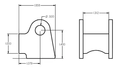 Ridetech Ridetech 90000380 Shock bracket for 1.5 tube.