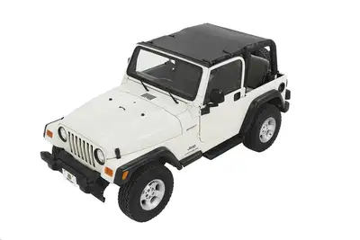 Bestop Jeep Wrangler Bikini Top Sun Extended Safari Style Bikini Top For Jeep 1997-2006 Wrangler TJ Black Diamond Bestop