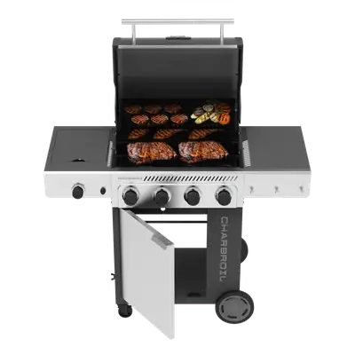 Char-broil Performance Series™ FlavorMax™ 4 Burner Gas Grill Cabinet with Side Burner Gray Stainless