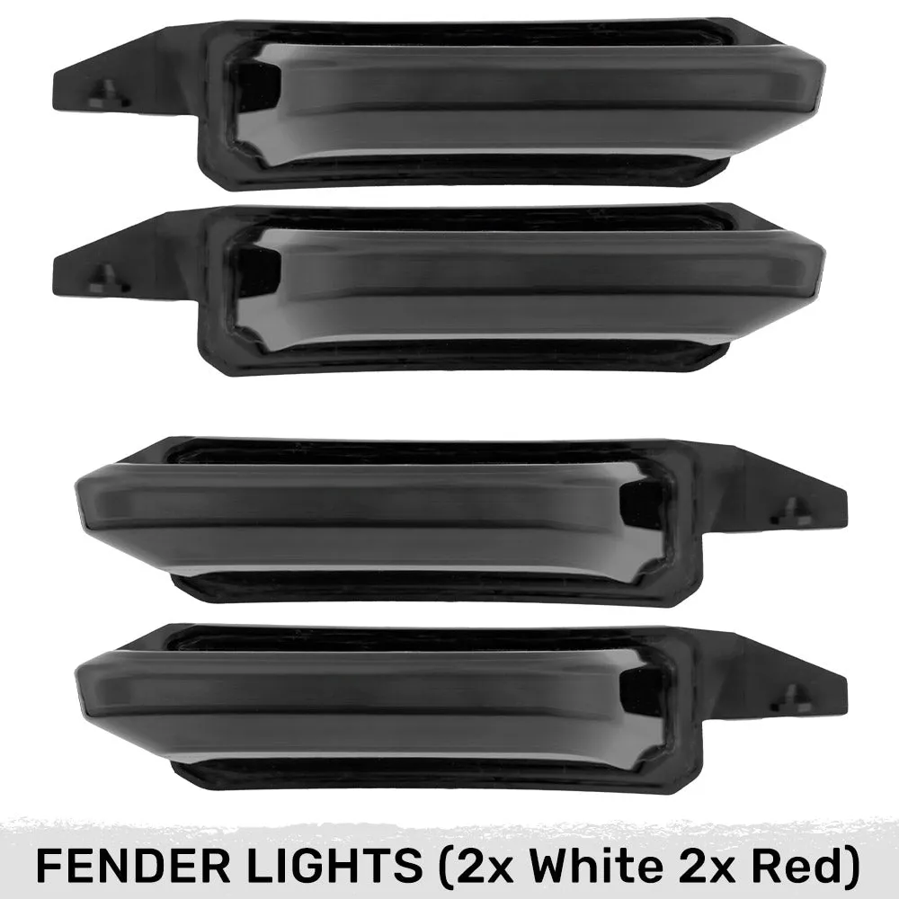 Ford 21-22 Raptor 7-Pc Fender & Hood Light Kit Smoked Lens White or Amber LED Running Lights w/ Startup Light Sequence product image