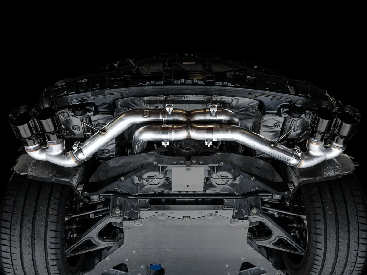 AWE Track Edition Exhaust for C8 Corvette - Quad Chrome Silver Tips product image